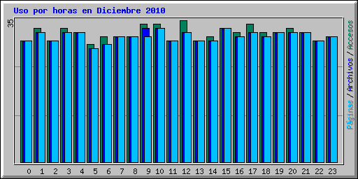 Uso por horas en Diciembre 2010